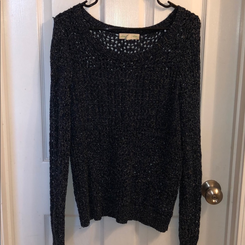 Staring at Stars Blue Multi Open Knit Sweater
